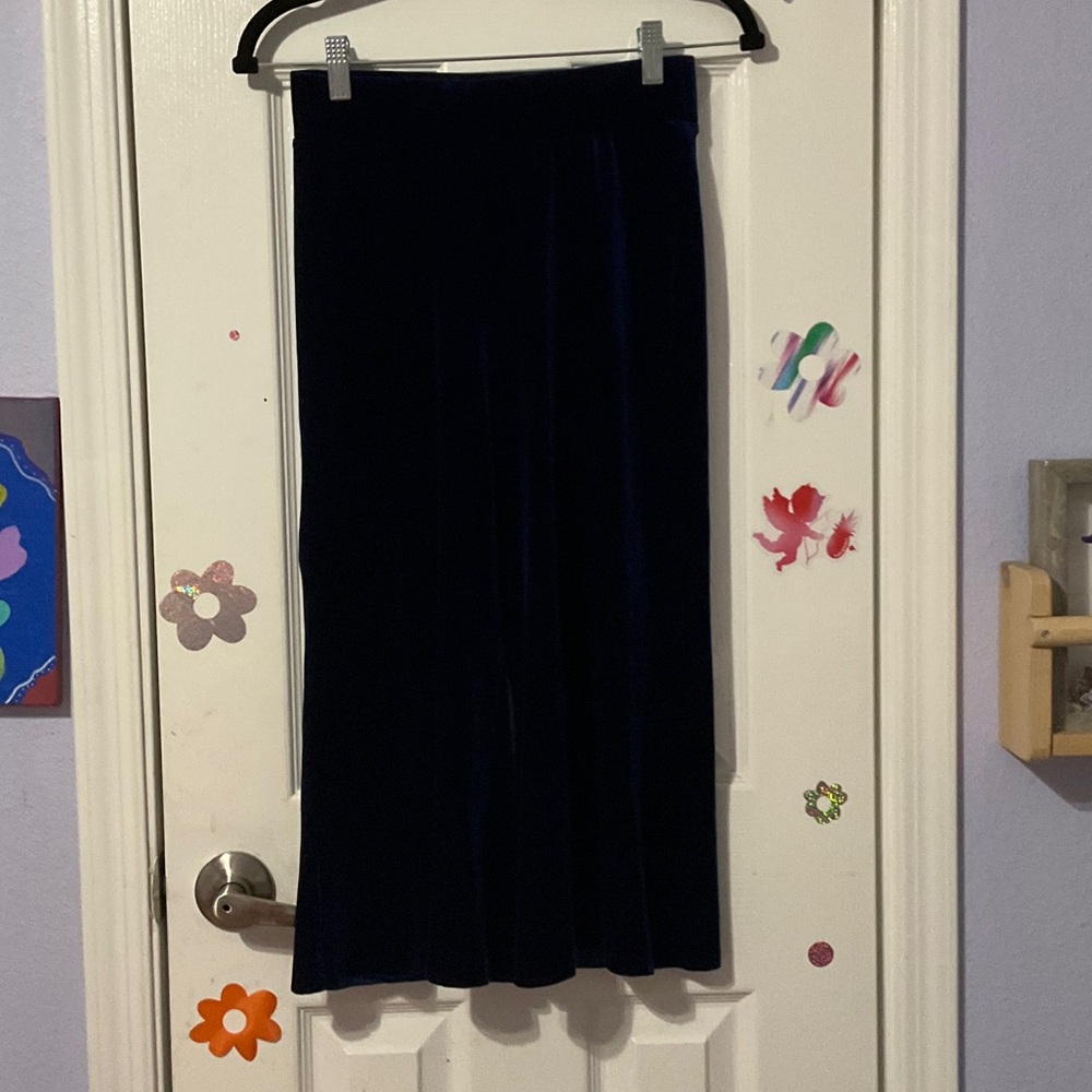 Weissman Deep Blue Velvet culottes pants